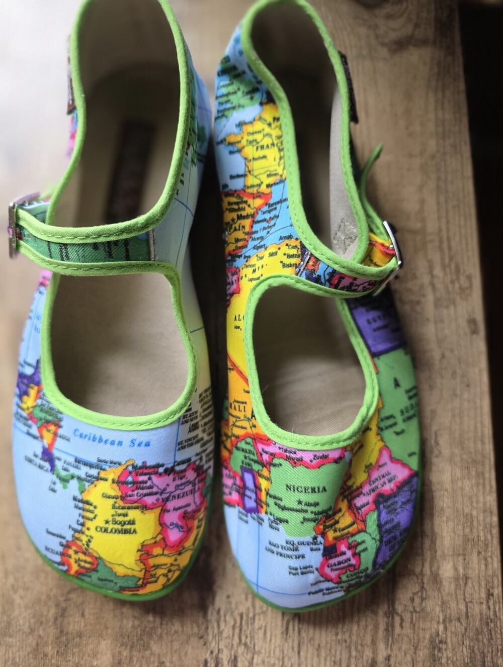 Hot Chocolate Design "Travel Map" Mary Jane Flats | Women's Size 37